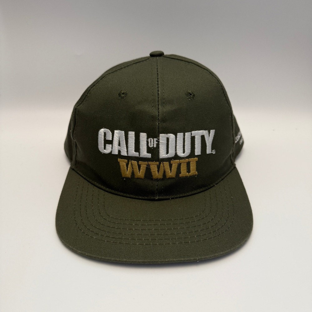 Call of Duty‎ WWII Sledgehammer Games Olive Green Cotton Snapback Hat Mens OSFM